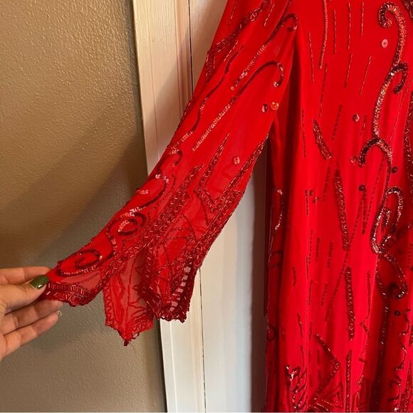 NITELINE by Della Roufogali Red Vintage Midi Length dress 6 - Picture 6 of 15